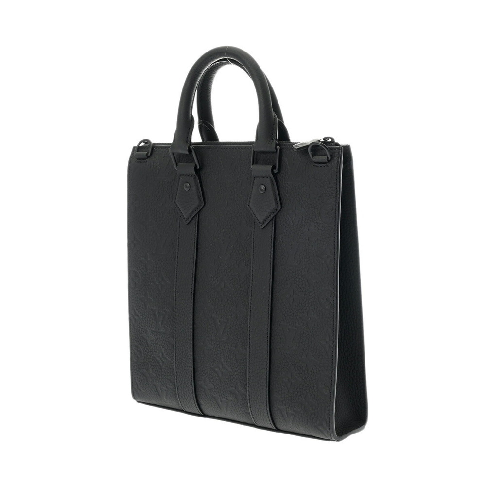 Louis Vuitton Sac Monogram Taurillon Handbag Black Noir Leather Placross